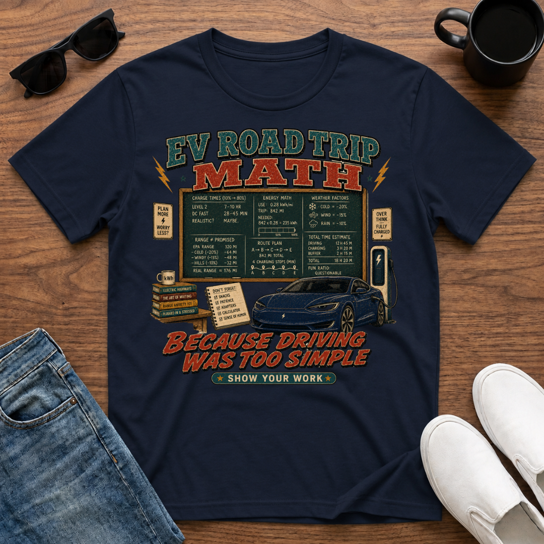 EV Road Trip Math T-Shirt