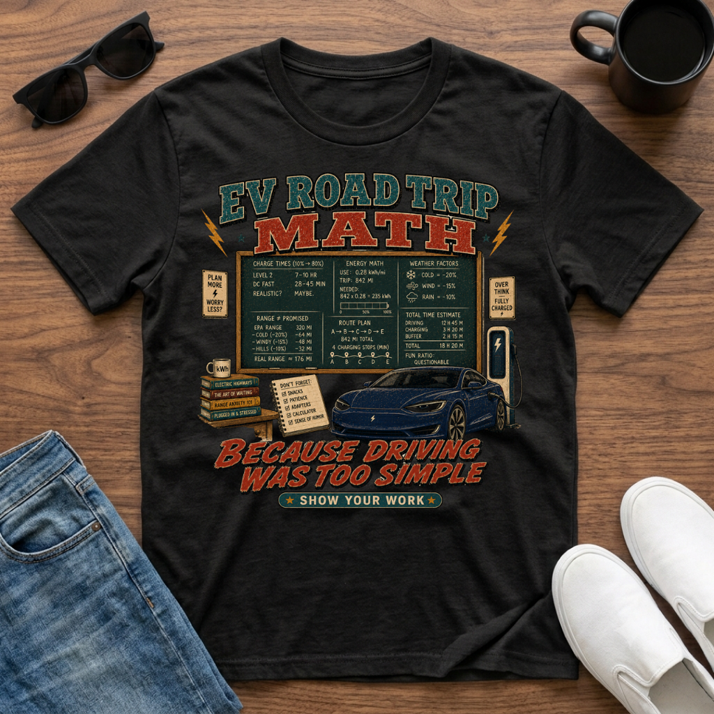 EV Road Trip Math T-Shirt