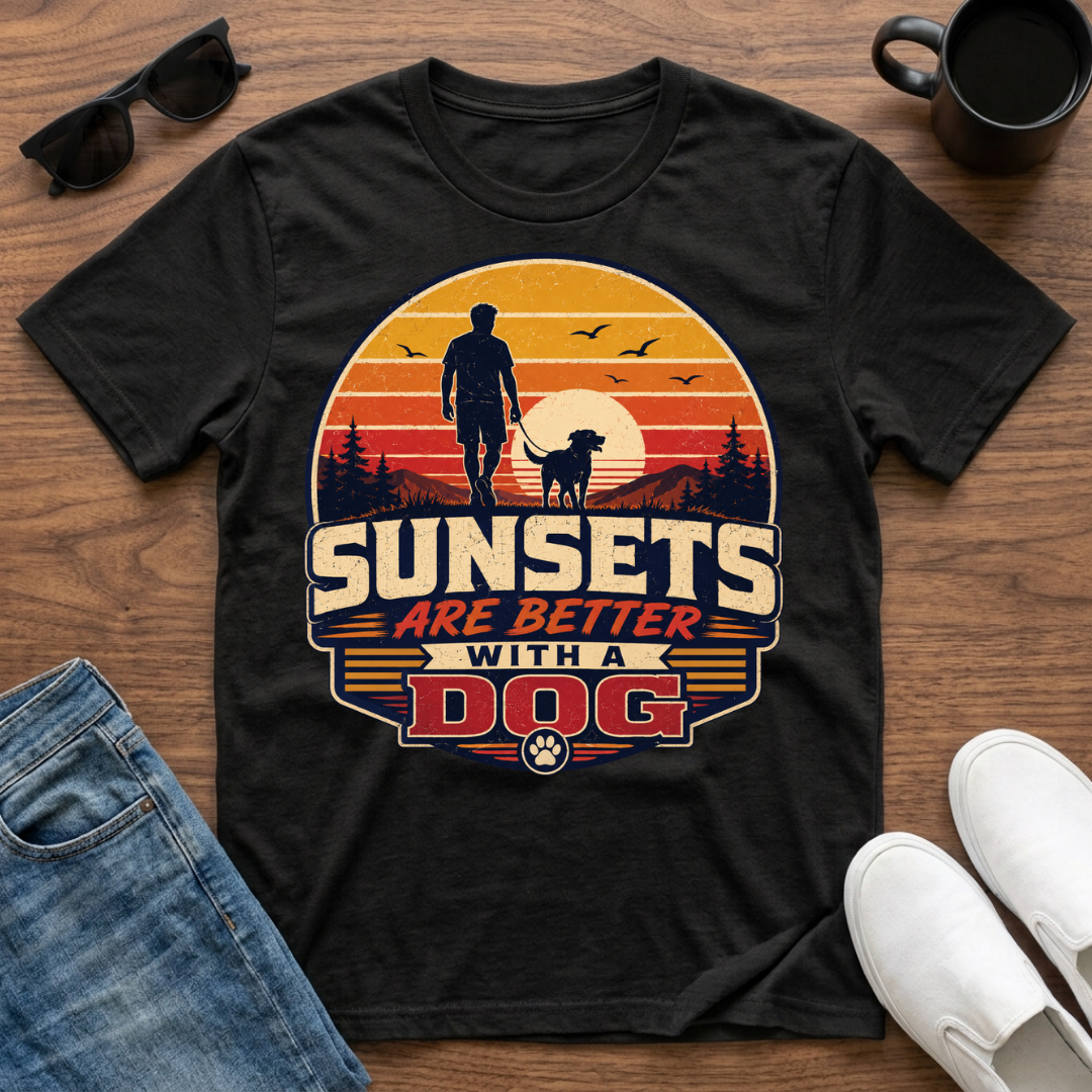 Sunsets are Better with a Dog T-Shirt