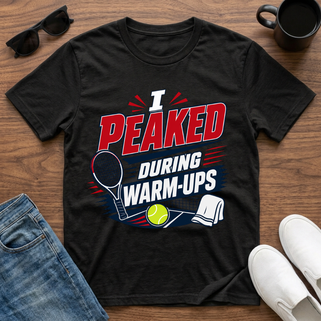 I Peaked during Warm-Ups (Tennis) T-Shirt