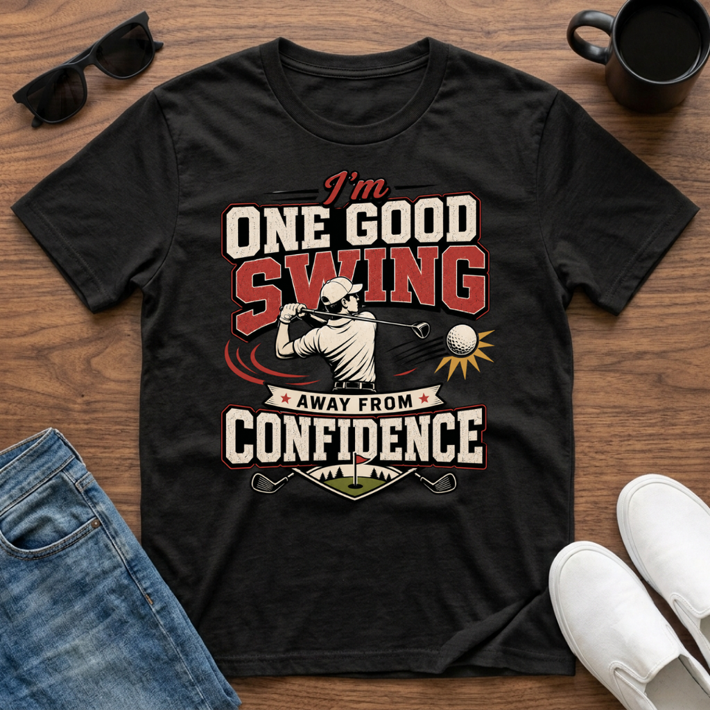 I'm One Good Swing Away from Confidence (Golf) T-Shirt