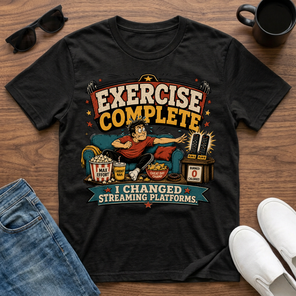 Exercise Complete I Changed Streaming Platforms T-Shirt