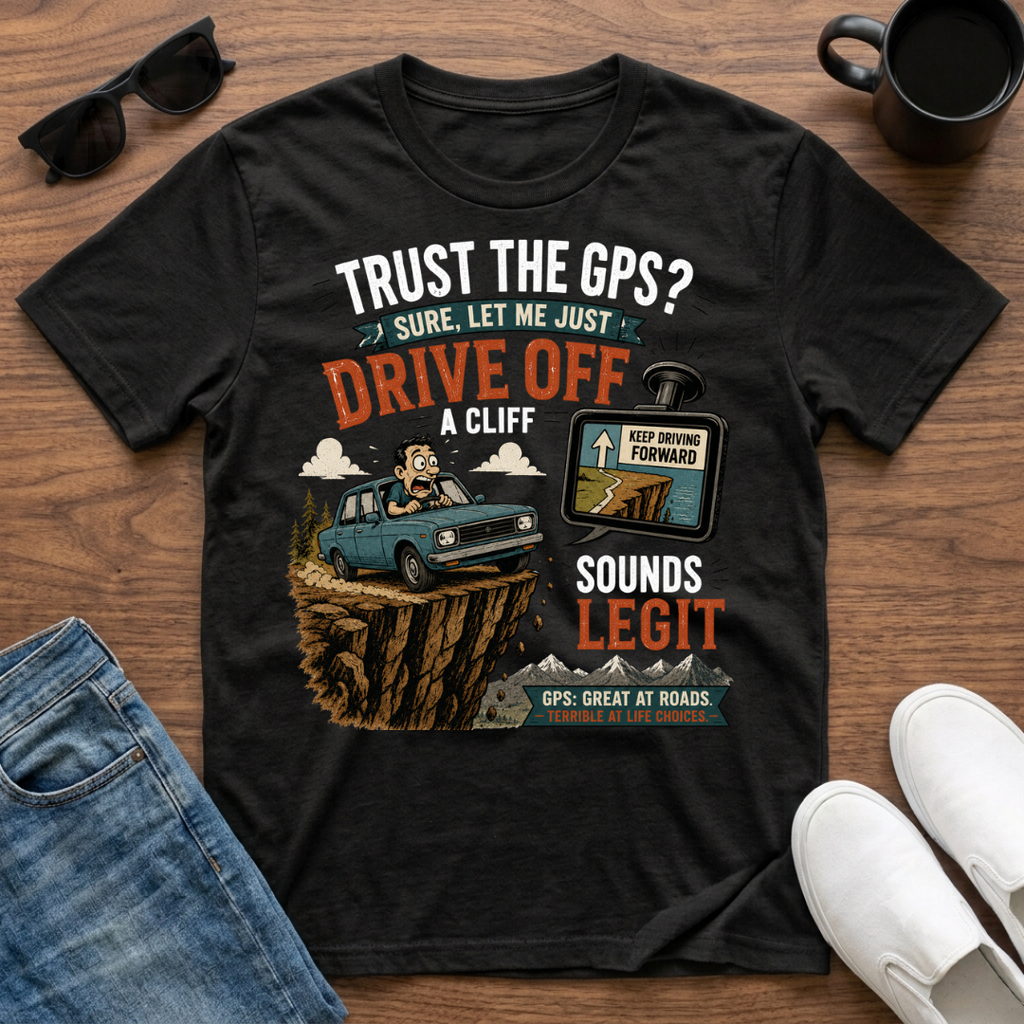 Trust the GPS Drive Off a Cliff T-Shirt