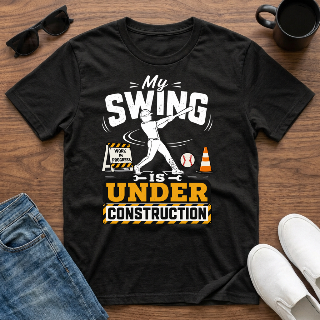 My Swing is Under Construction (Baseball) T-Shirt