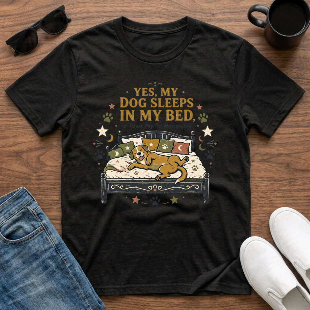 Yes My Dog Sleeps in My Bed T-Shirt