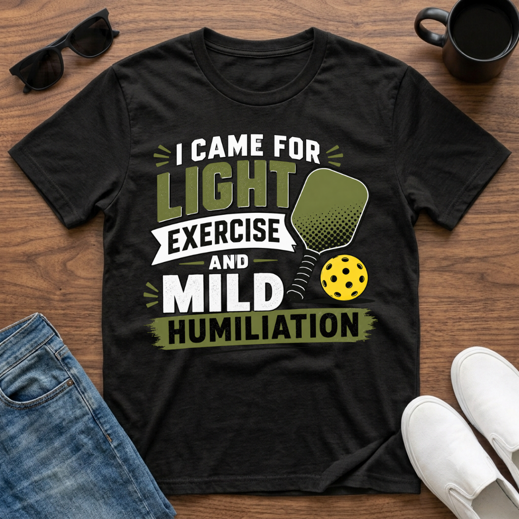 I came for Light Exercise and Mild Humiliation (Pickleball) T-Shirt