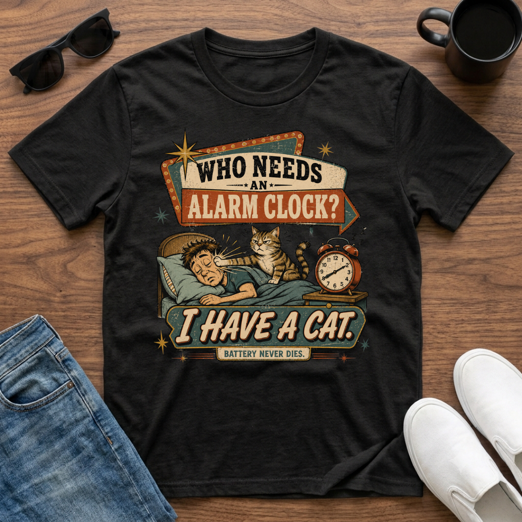 Who Needs an Alarm Clock I Have a Cat T-Shirt