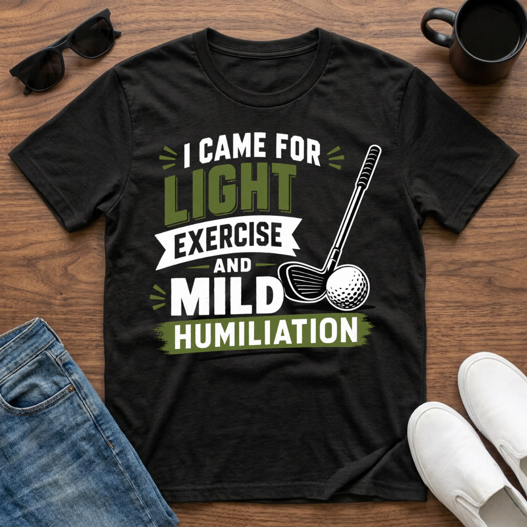 I came for Light Exercise and Mild Humiliation (Golf) T-Shirt