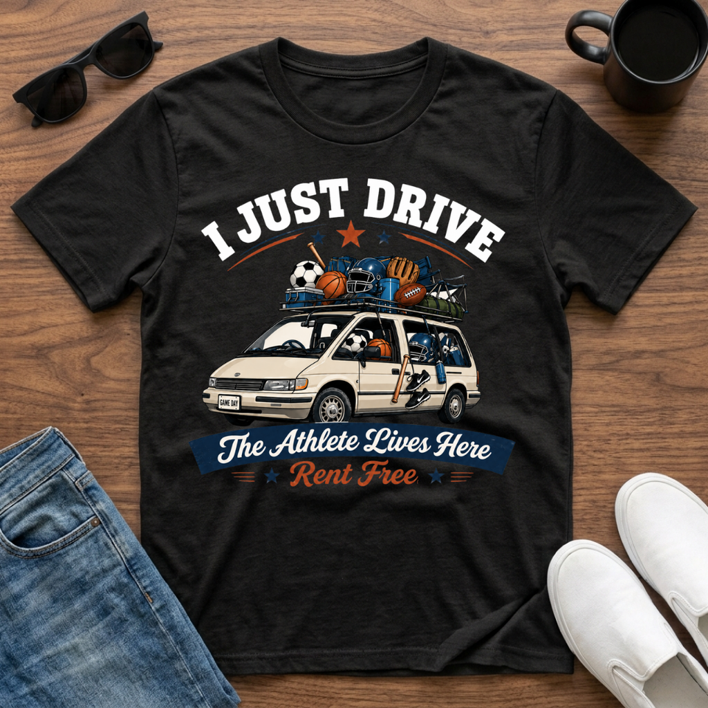 I Just Drive The Athlete Lives Here Rent Free T-Shirt