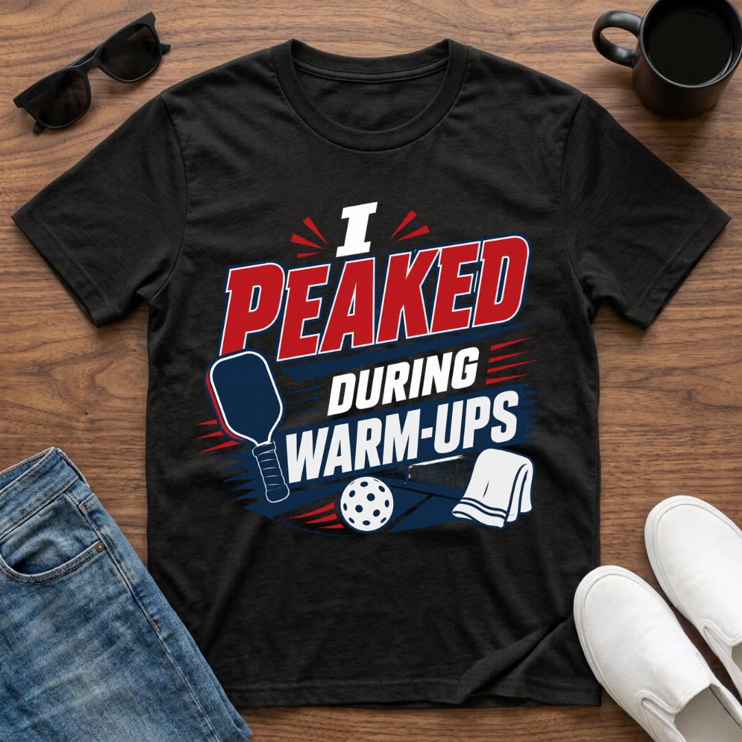 I Peaked during Warm-Ups (Pickleball) T-Shirt