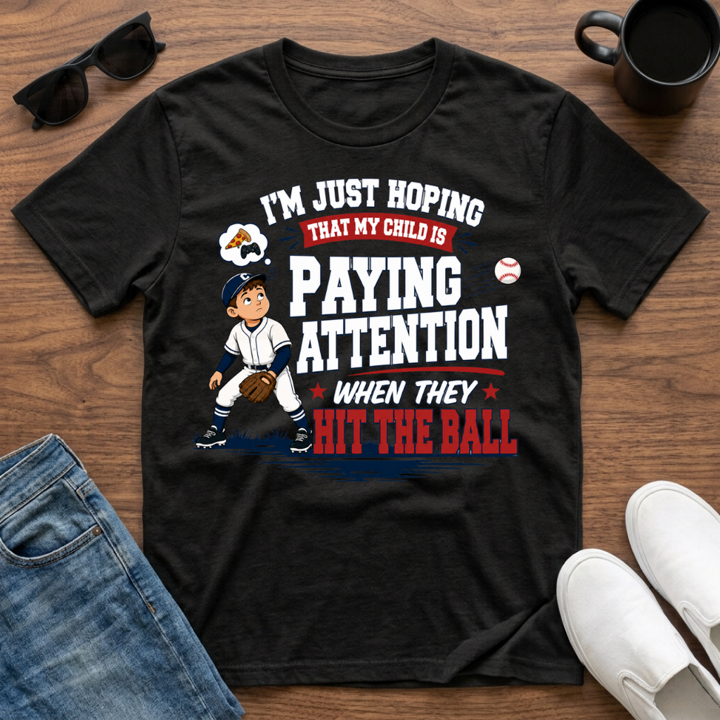 I'm just Hoping that my Child is Paying Attention When they Hit the Ball T-Shirt