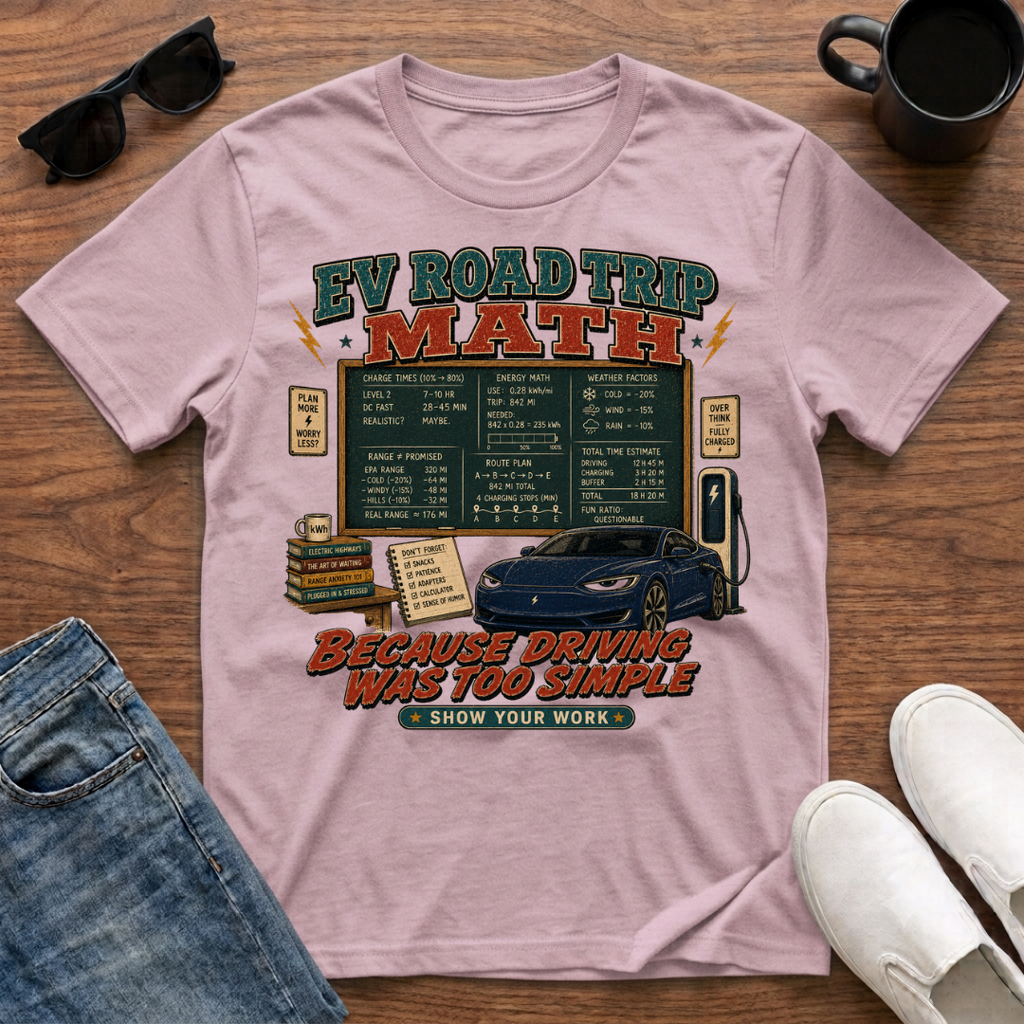 EV Road Trip Math T-Shirt