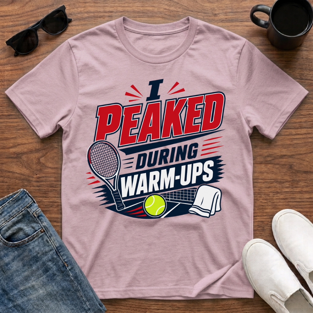 I Peaked during Warm-Ups (Tennis) T-Shirt