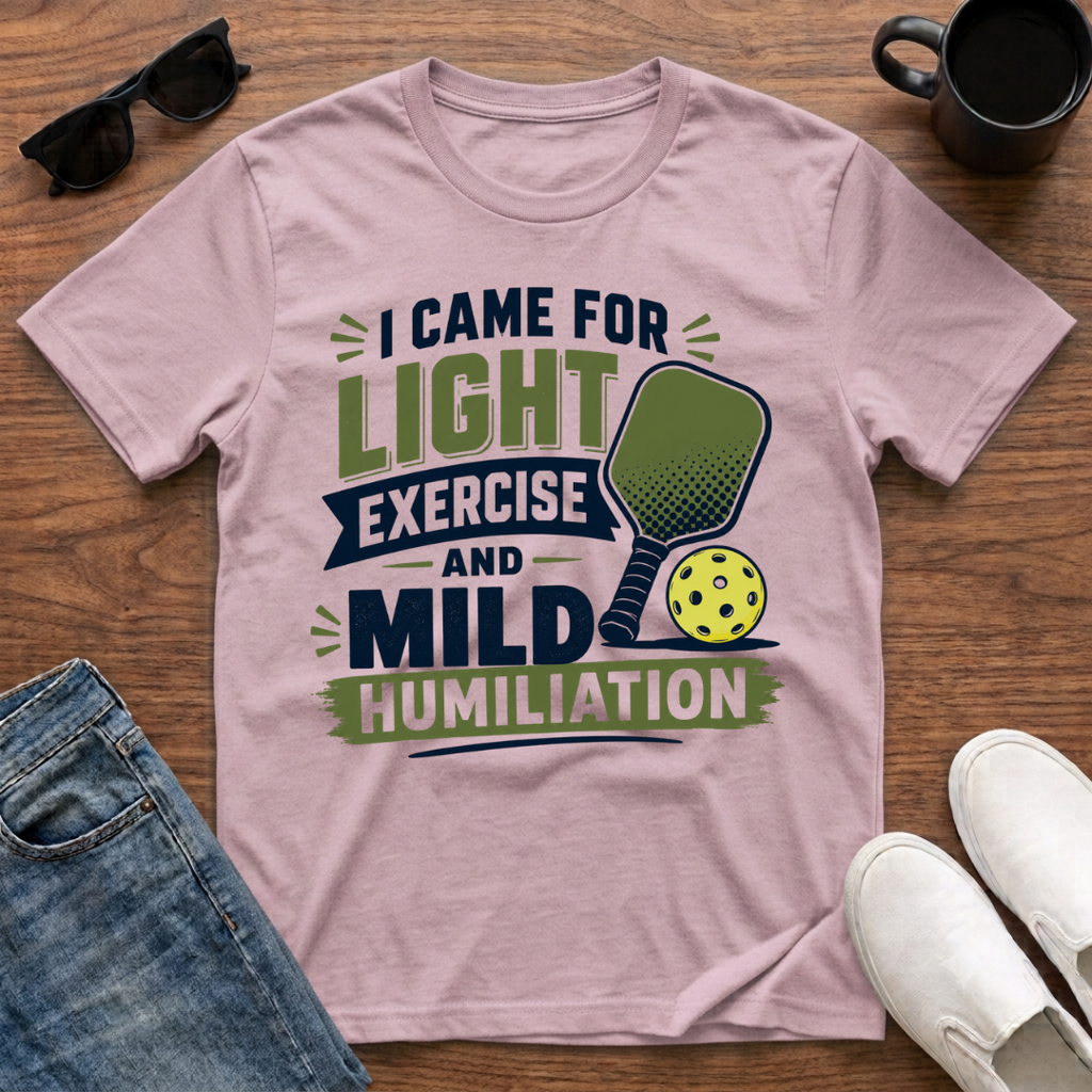 I came for Light Exercise and Mild Humiliation (Pickleball) T-Shirt