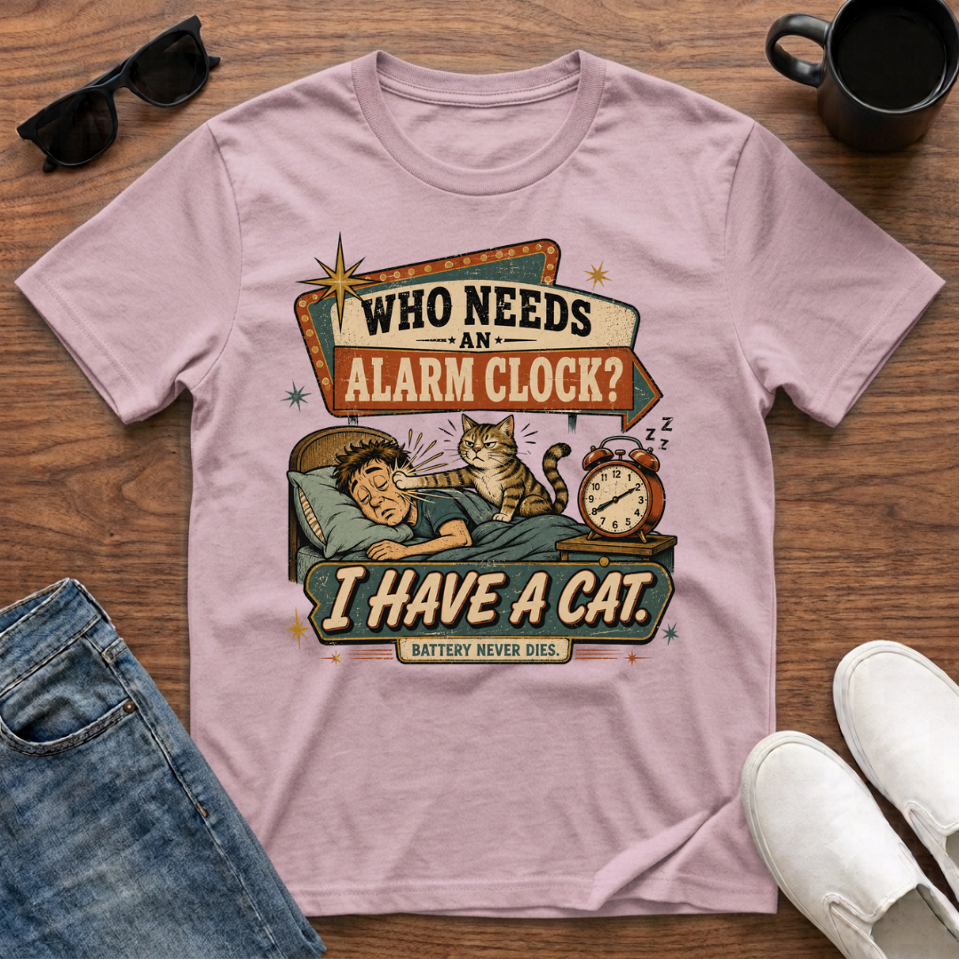 Who Needs an Alarm Clock I Have a Cat T-Shirt