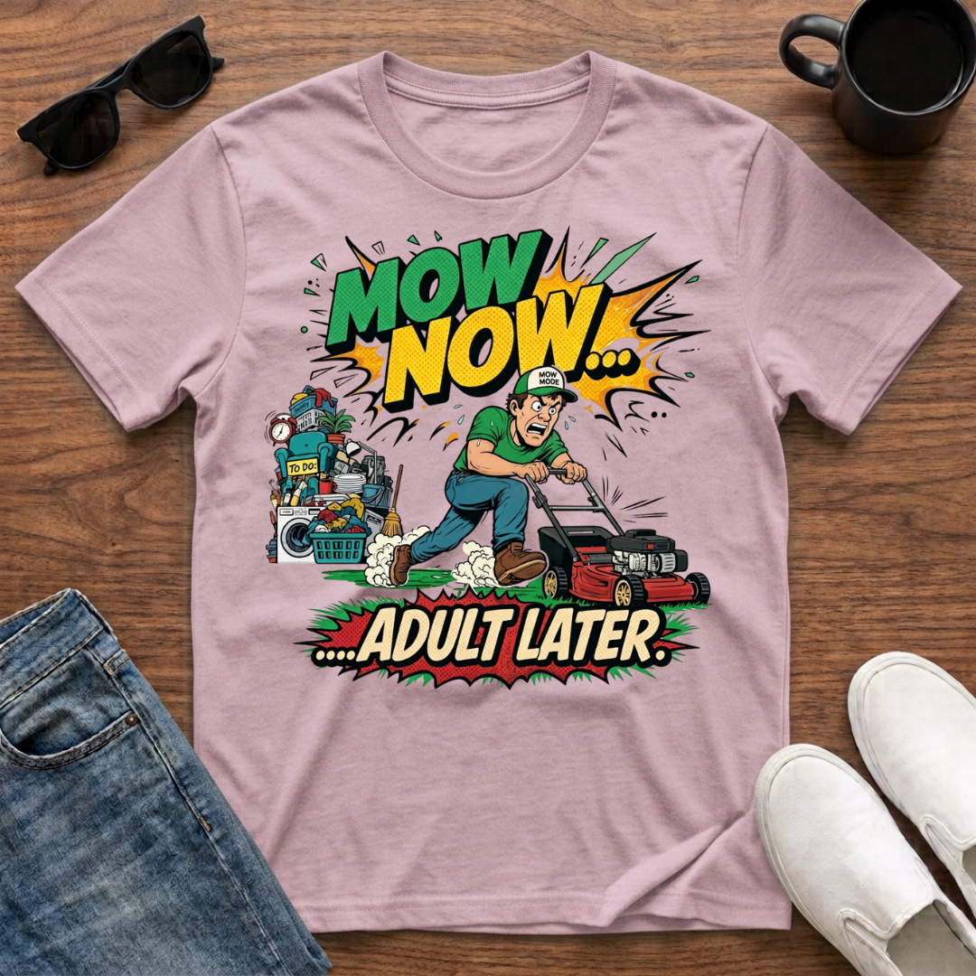 Mow Now Adult Later T-Shirt