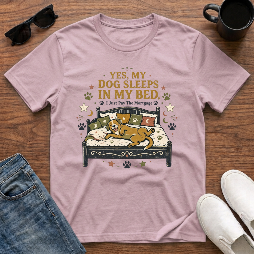 Yes My Dog Sleeps in My Bed T-Shirt