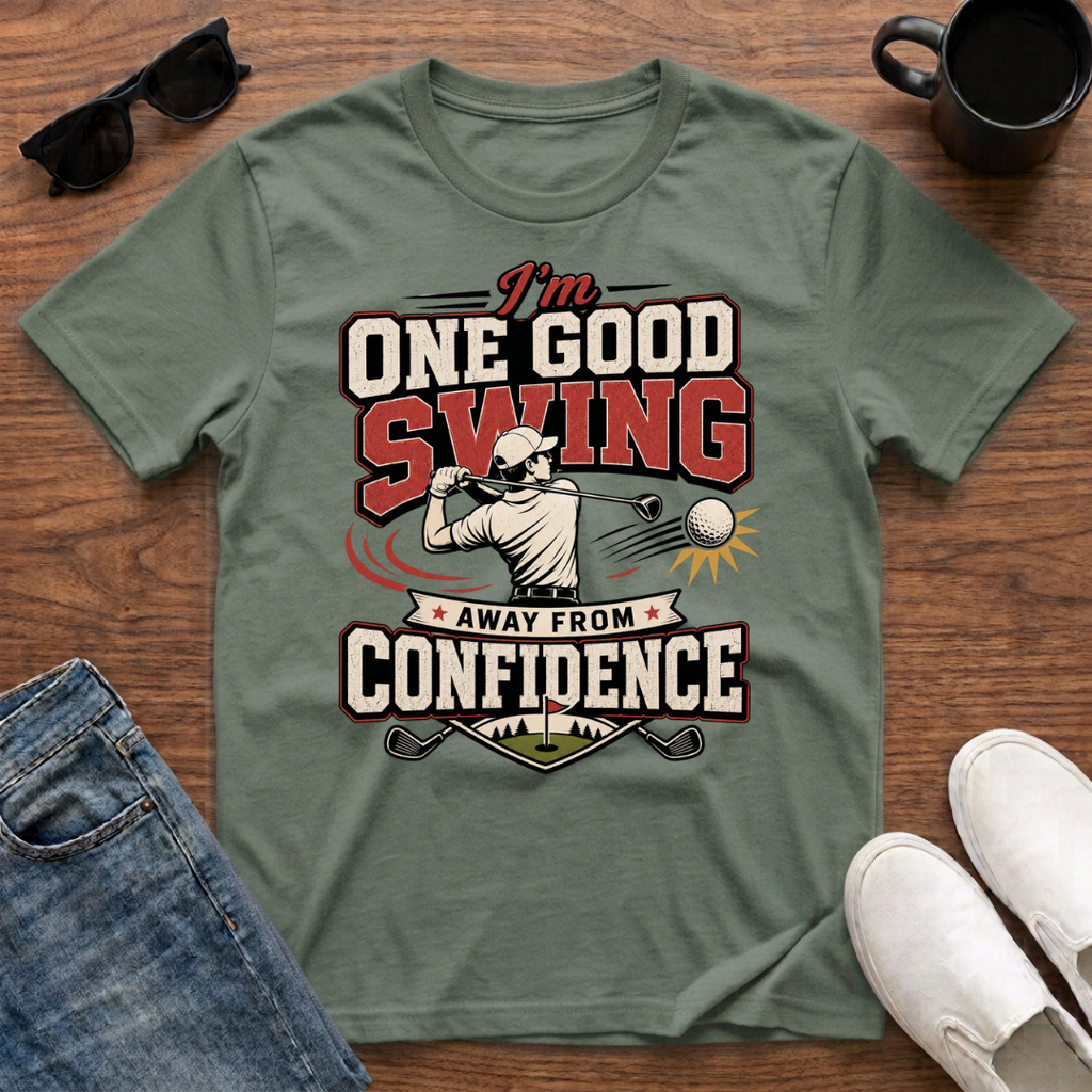 I'm One Good Swing Away from Confidence (Golf) T-Shirt