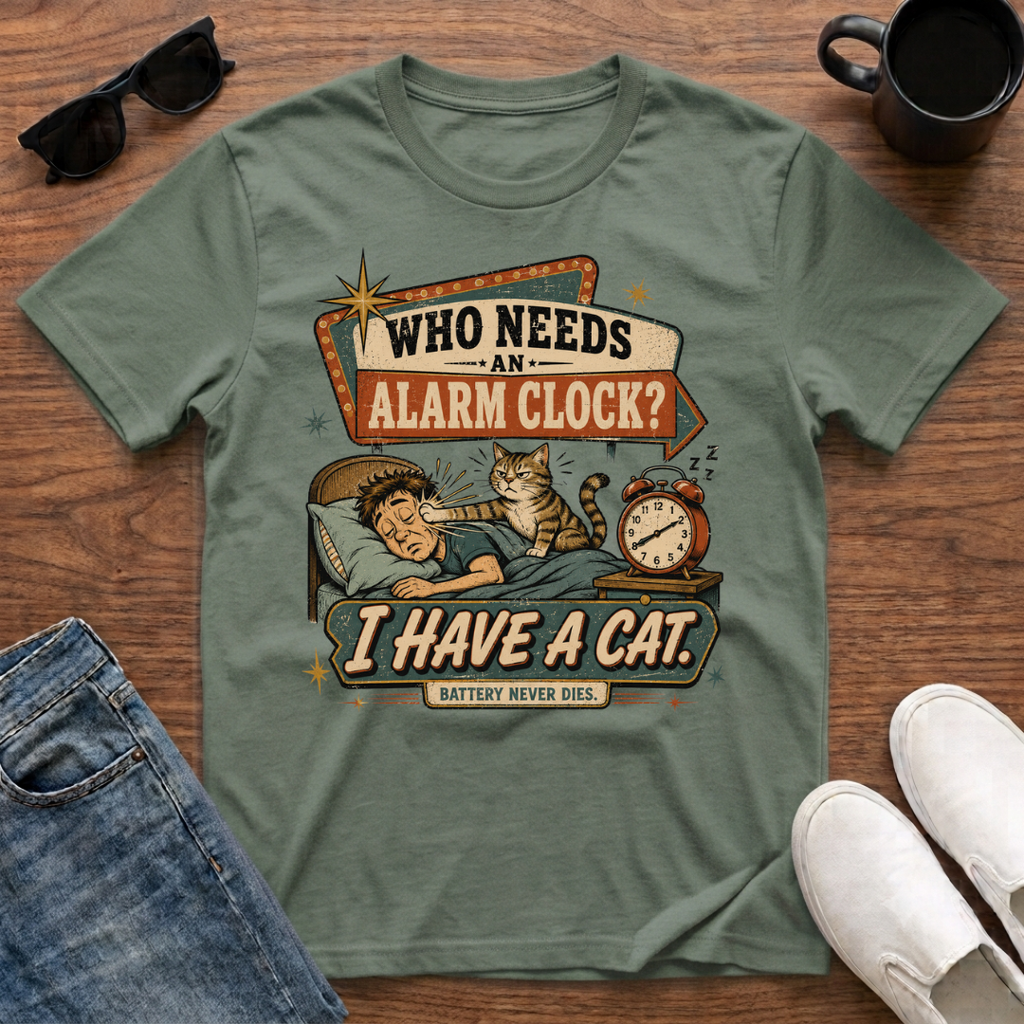 Who Needs an Alarm Clock I Have a Cat T-Shirt