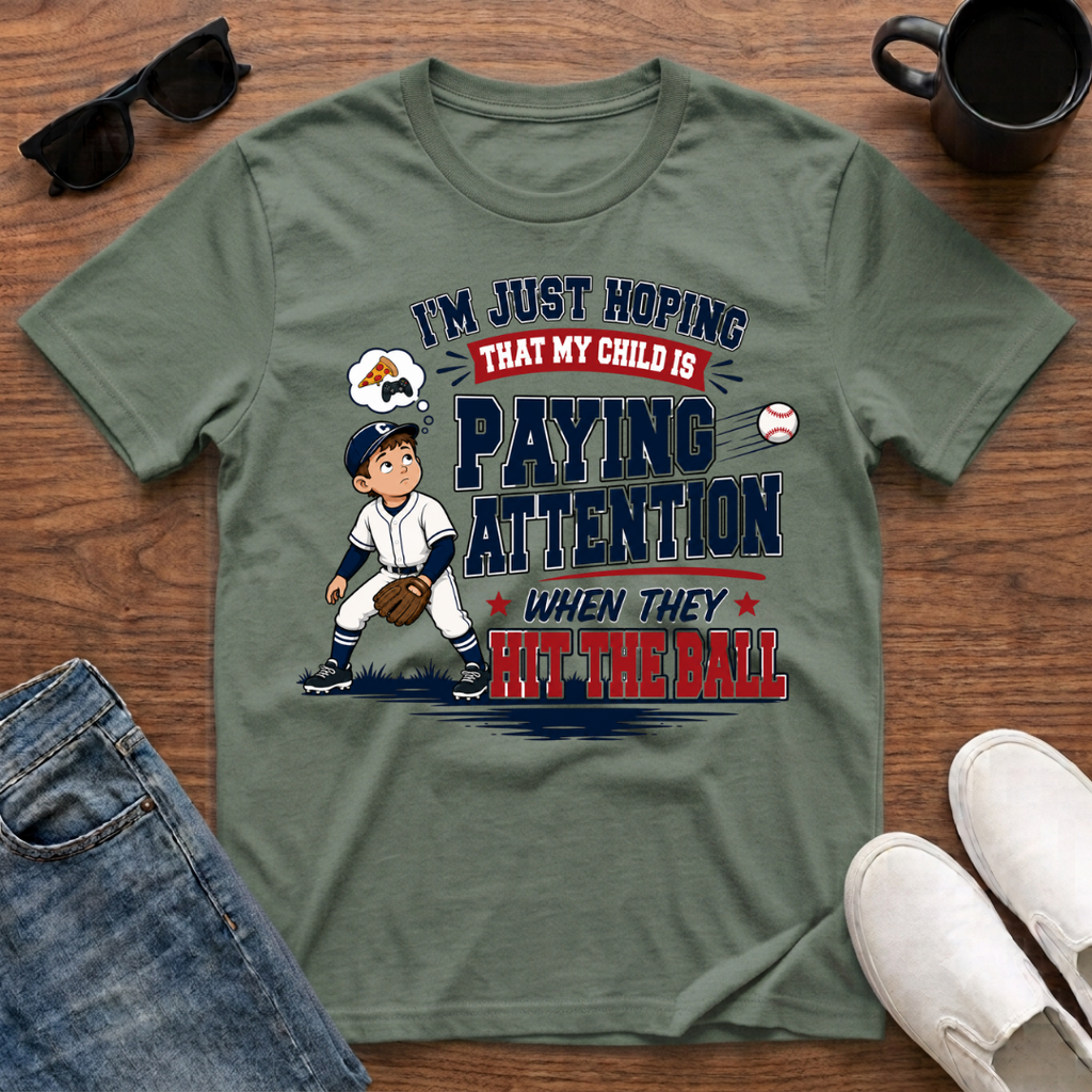 I'm just Hoping that my Child is Paying Attention When they Hit the Ball T-Shirt