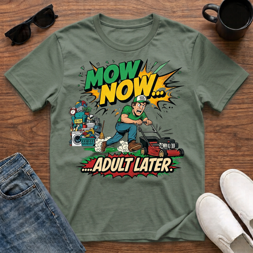 Mow Now Adult Later T-Shirt
