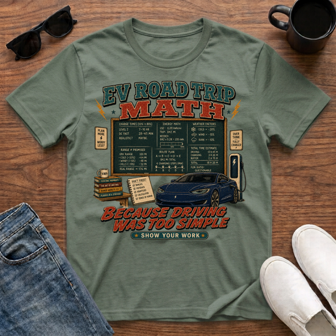 EV Road Trip Math T-Shirt