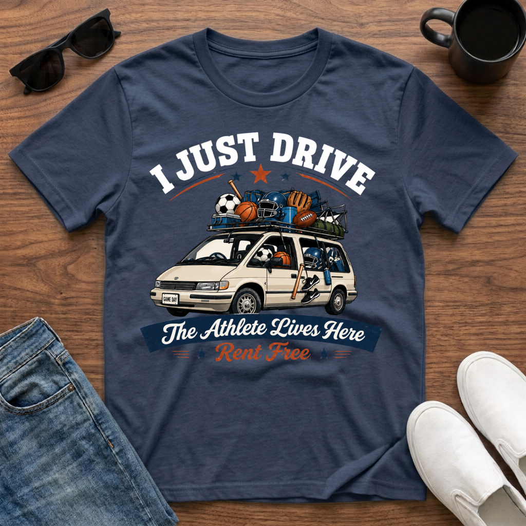 I Just Drive The Athlete Lives Here Rent Free T-Shirt