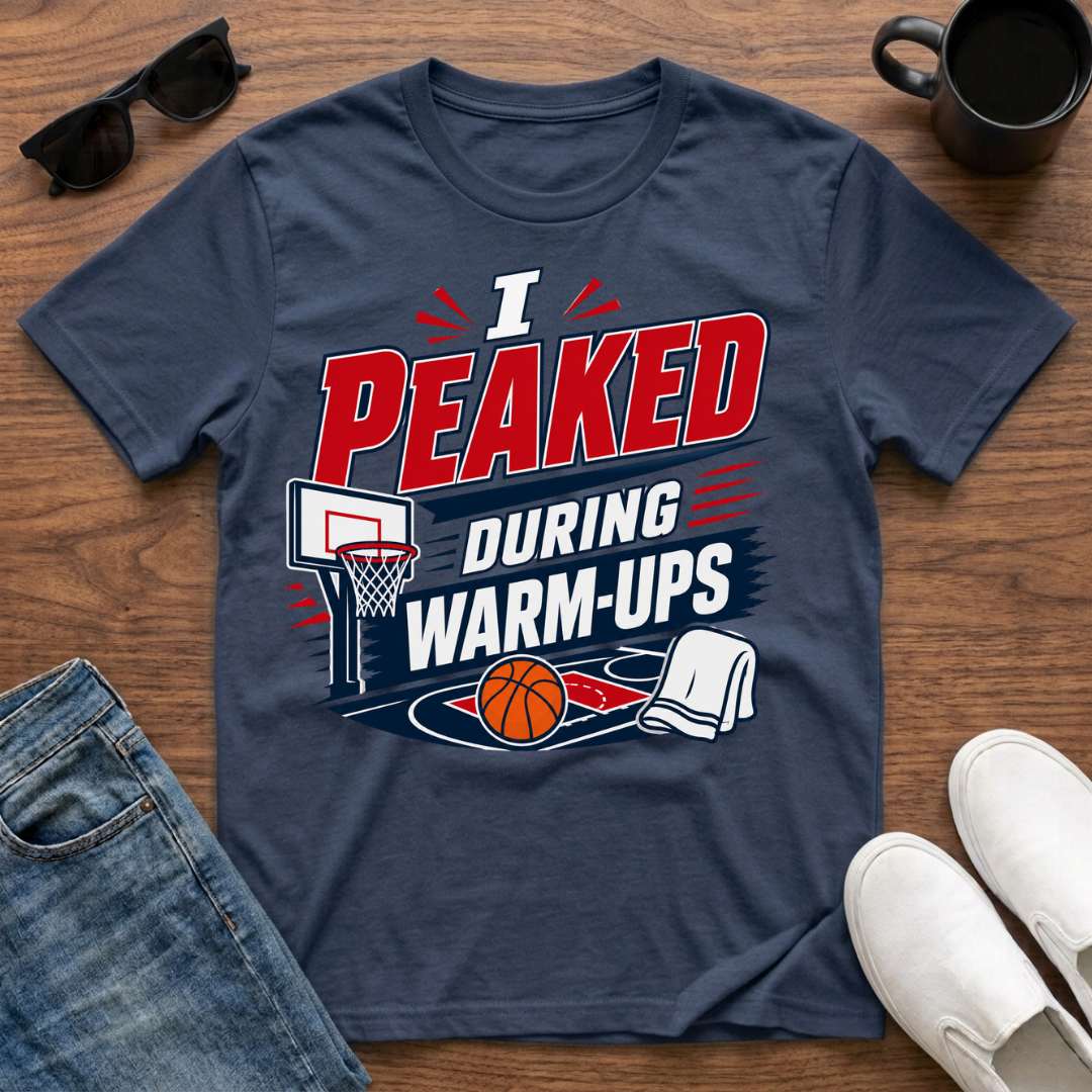 I Peaked during Warm-Ups (Basketball) T-Shirt