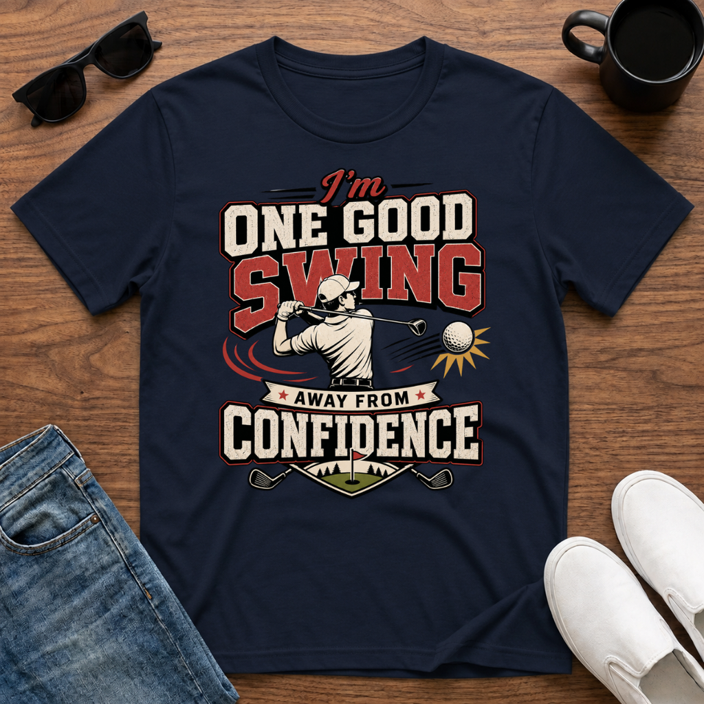 I'm One Good Swing Away from Confidence (Golf) T-Shirt