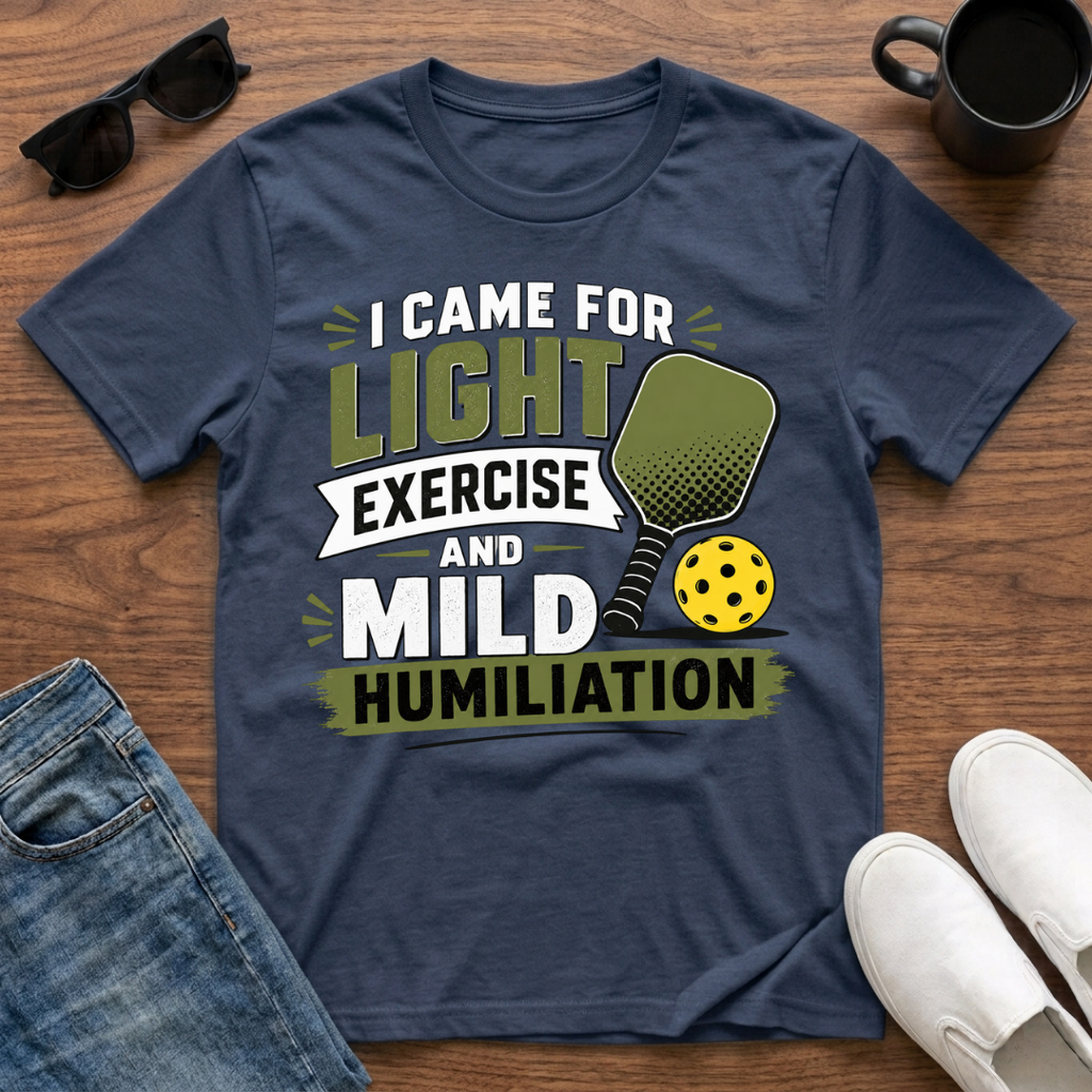 I came for Light Exercise and Mild Humiliation (Pickleball) T-Shirt