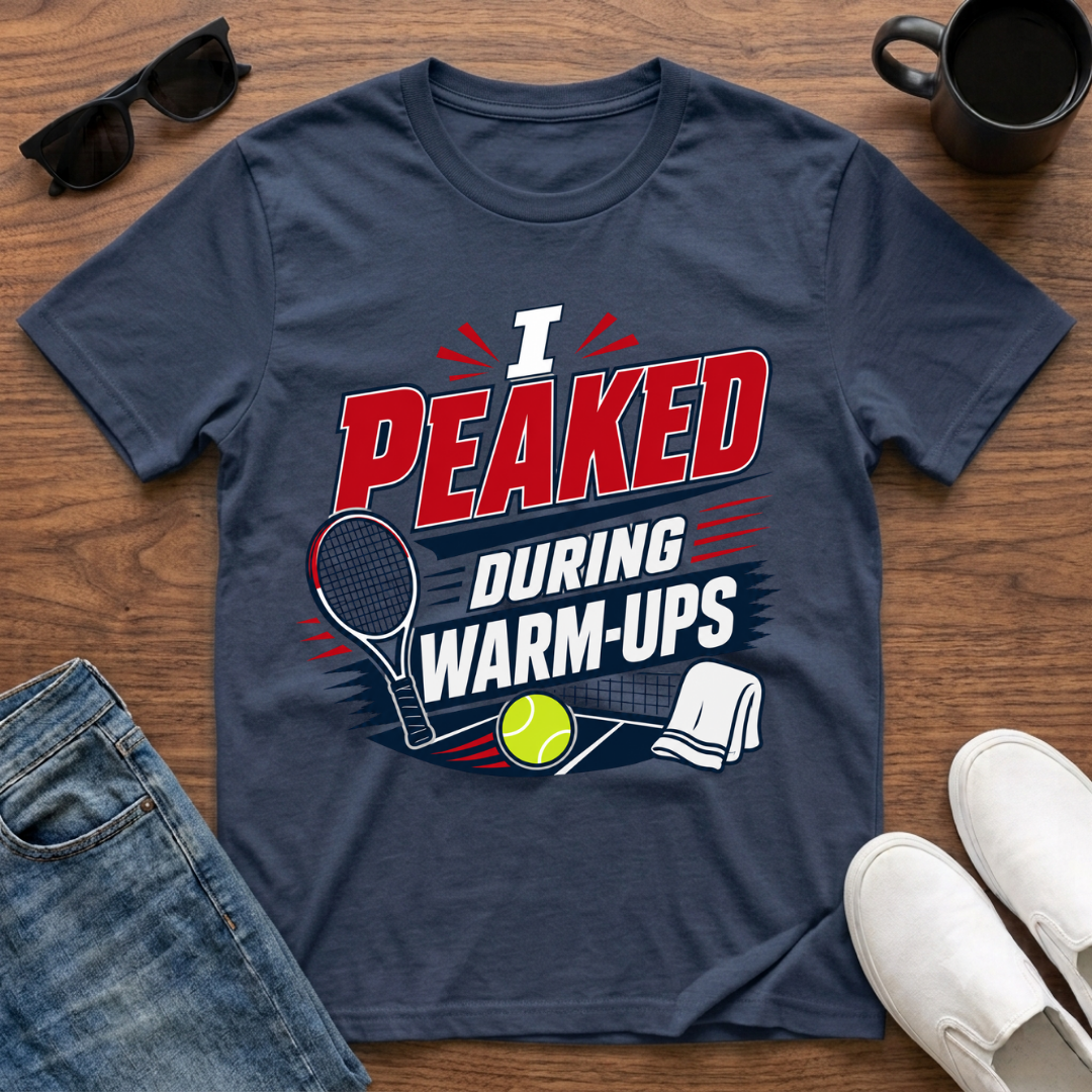 I Peaked during Warm-Ups (Tennis) T-Shirt