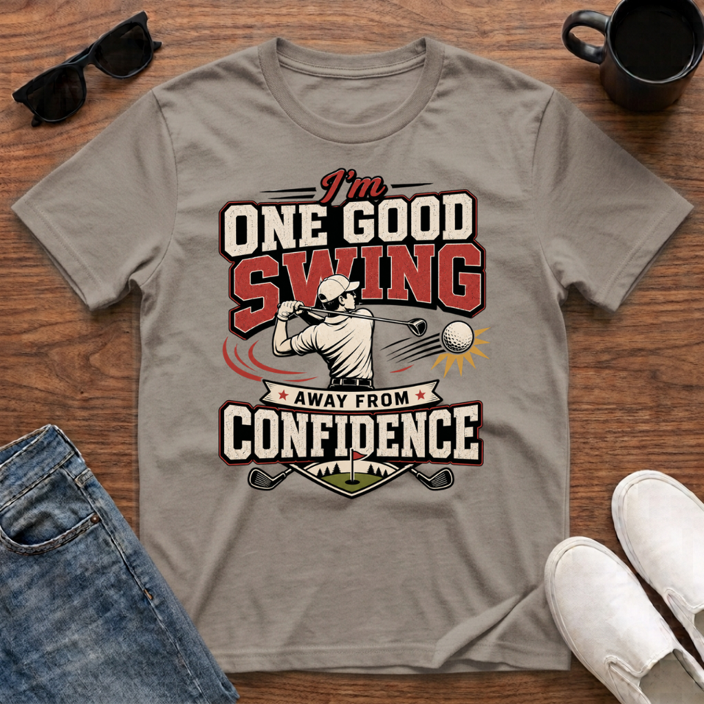 I'm One Good Swing Away from Confidence (Golf) T-Shirt