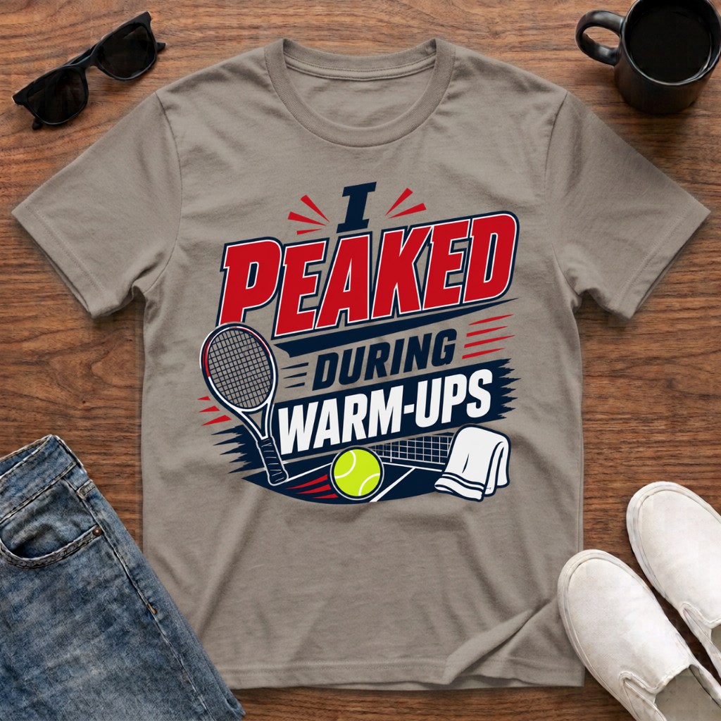 I Peaked during Warm-Ups (Tennis) T-Shirt