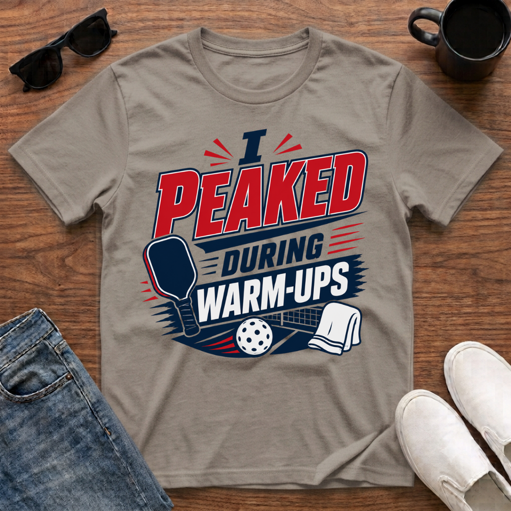 I Peaked during Warm-Ups (Pickleball) T-Shirt