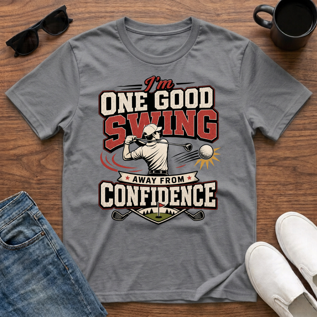 I'm One Good Swing Away from Confidence (Golf) T-Shirt