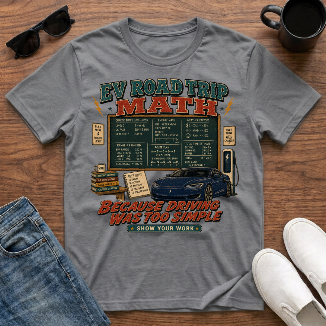 EV Road Trip Math T-Shirt