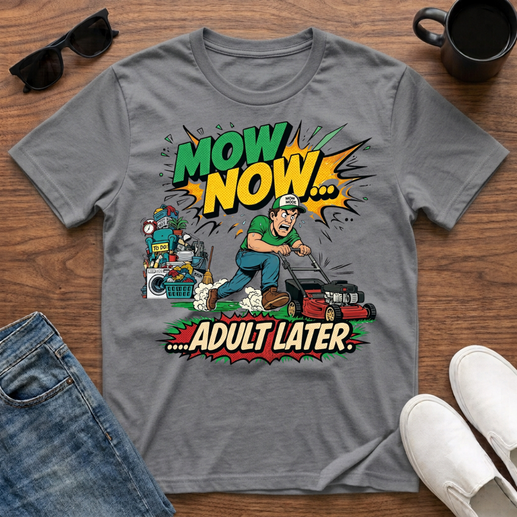 Mow Now Adult Later T-Shirt