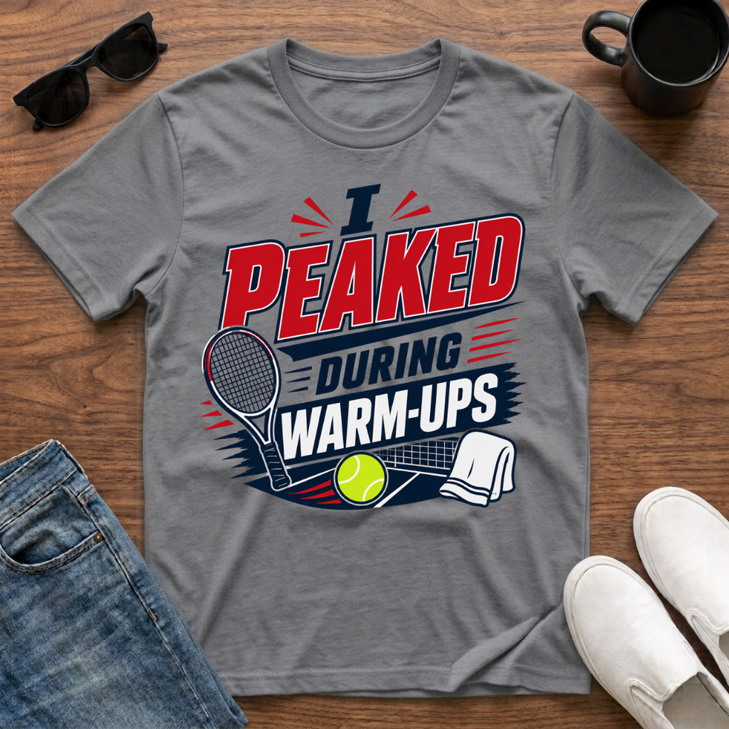 I Peaked during Warm-Ups (Tennis) T-Shirt