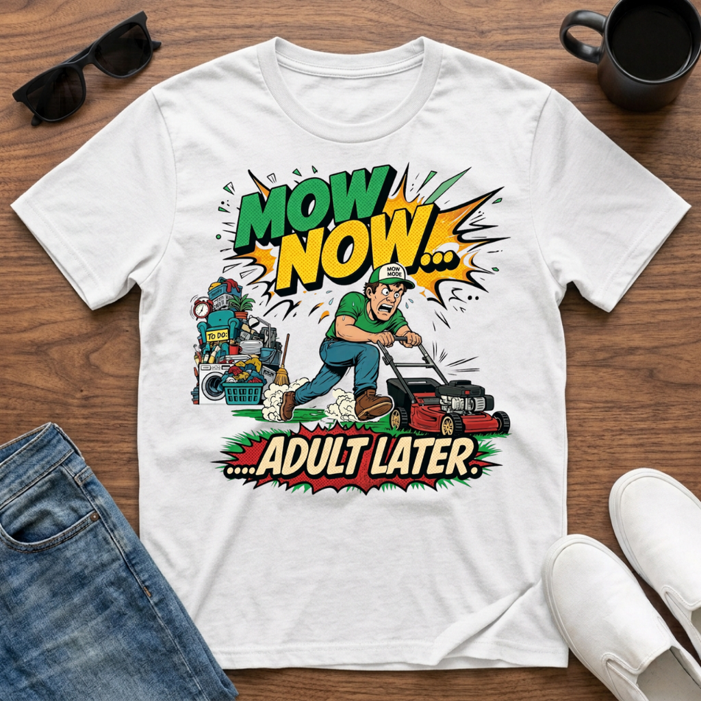 Mow Now Adult Later T-Shirt