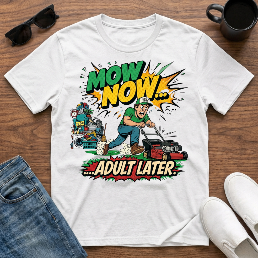 Mow Now Adult Later T-Shirt