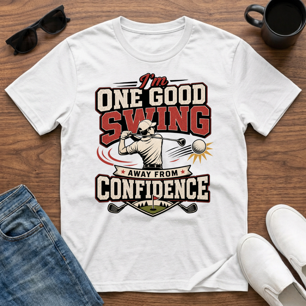 I'm One Good Swing Away from Confidence (Golf) T-Shirt