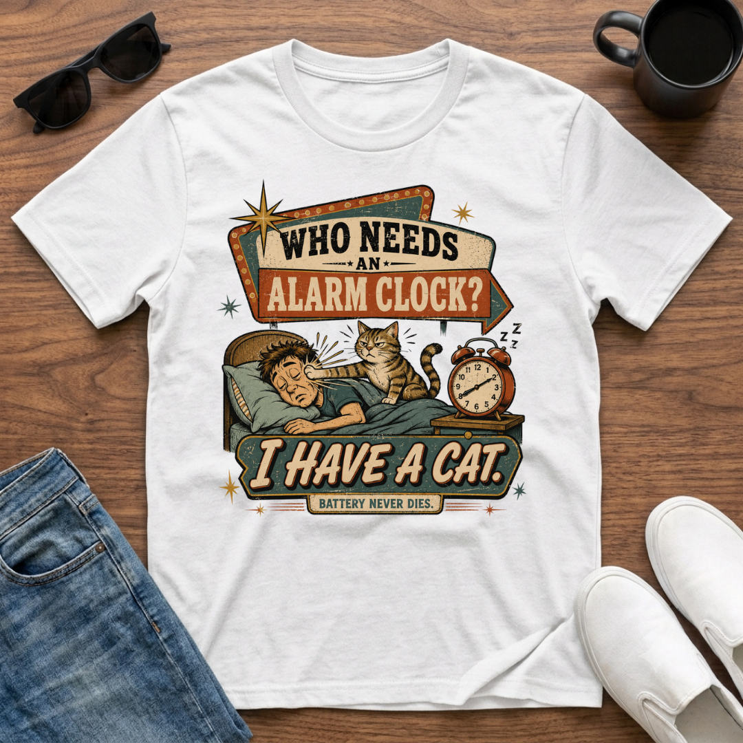 Who Needs an Alarm Clock I Have a Cat T-Shirt
