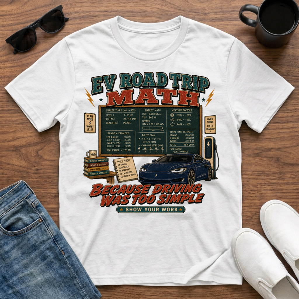 EV Road Trip Math T-Shirt