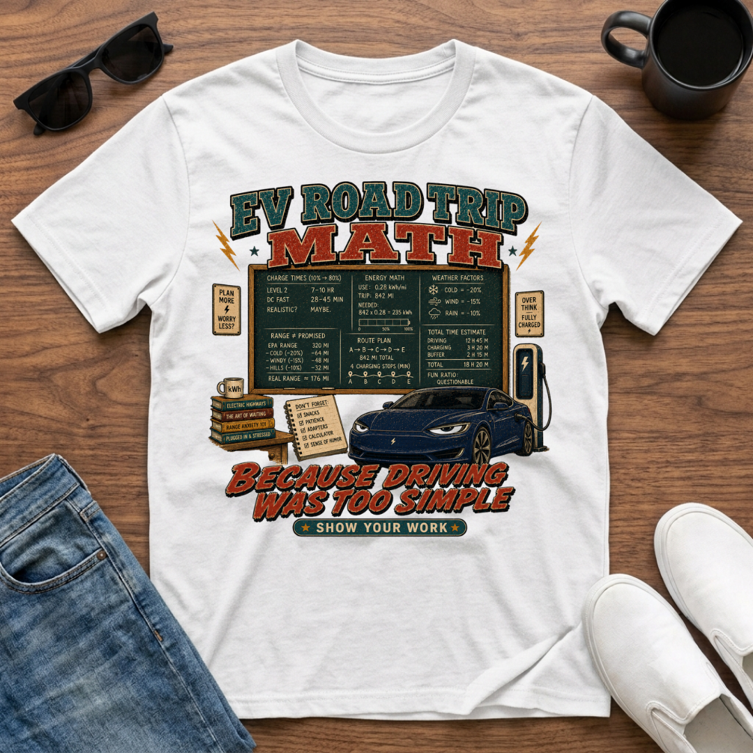 EV Road Trip Math T-Shirt