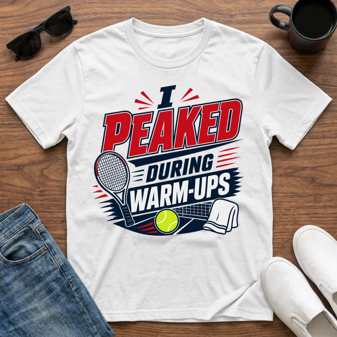 I Peaked during Warm-Ups (Tennis) T-Shirt