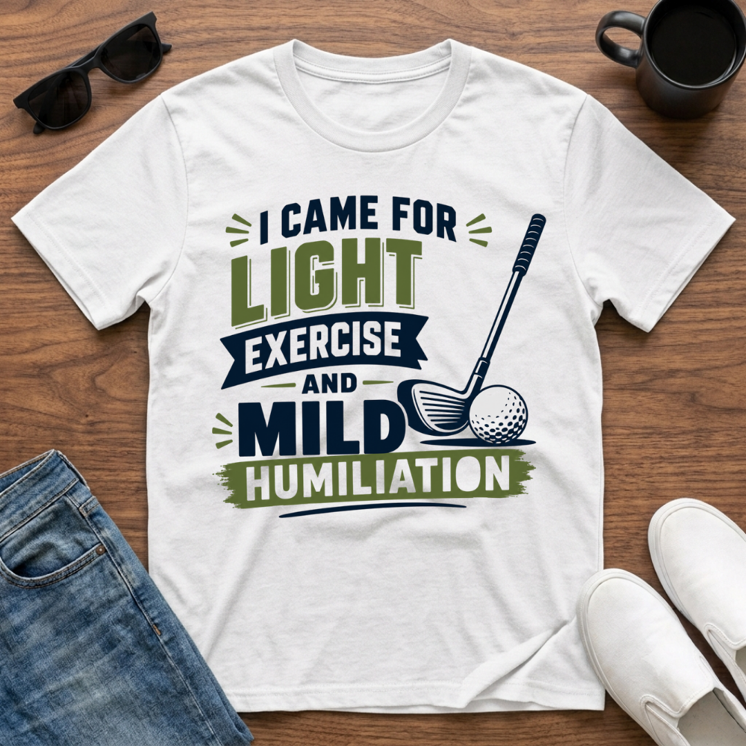 I came for Light Exercise and Mild Humiliation (Golf) T-Shirt