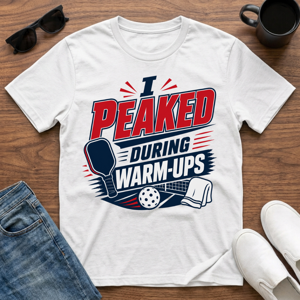 I Peaked during Warm-Ups (Pickleball) T-Shirt